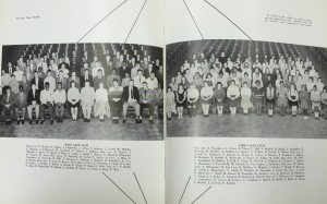 The differentiated glee clubs at Trenton High School in 1958.